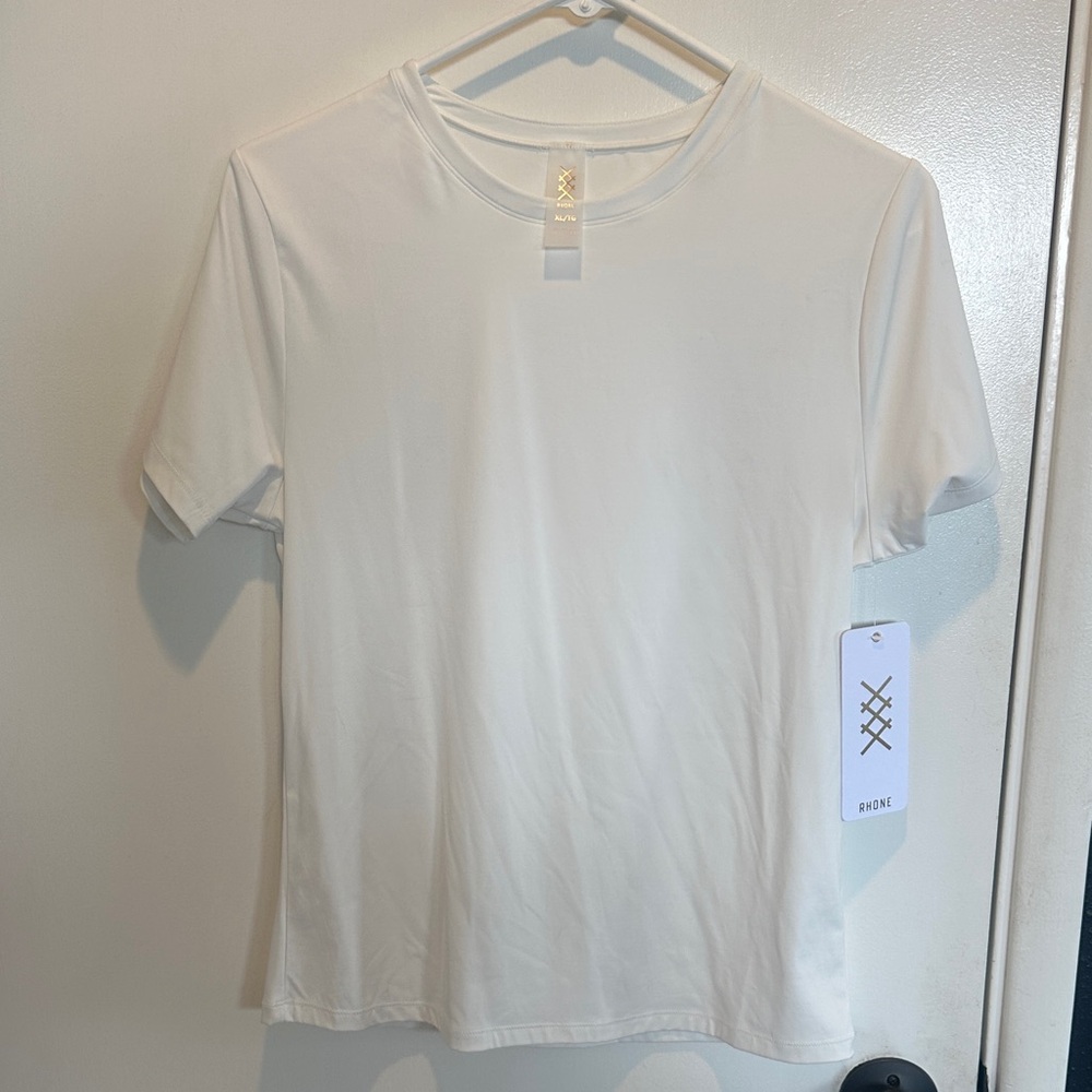 RHONE White Short Sleeve Crewneck Tee
